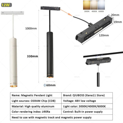 Magnetic Track LED Light Fixtures Flexible Ceiling Spotlight Rail Strip Magnet System For Indoor Modern Home Living Room Kitchen