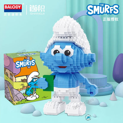 Out of print BALODY Garfield Mini Blocks SpongeBob Smurfs Figures Collection Building Toy DIY Bricks for Kids Present Toy Gift