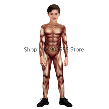 Halloween Cosplay Costume Zombies Skeleton Print Jumpsuit Boys Girls Zentai Suit Xmas Party Clothes Gifts Children Cartoon