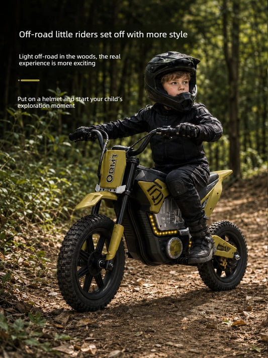 24V Children's Electric Motorcycle Inflatable Off-road Two-wheeler Chargeable Brushless Motor Motorcycle Key Start