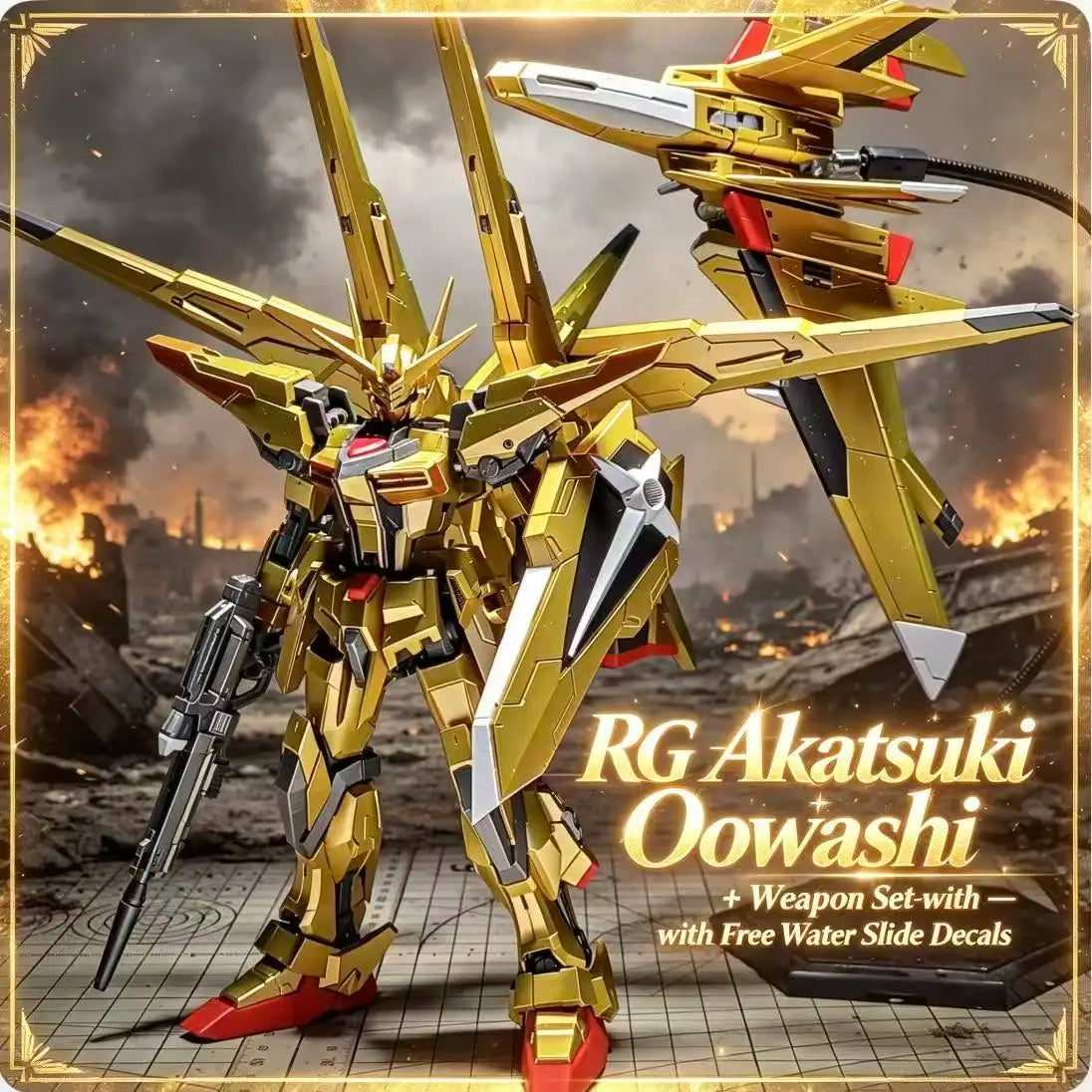 RG41 1/144 ORB-01 Akatsuki Oowashi Pack Gold Plated Assembly Model Kit Mobile Suit Gunpla Action Figure Anime Mecha Toy Boy Gift