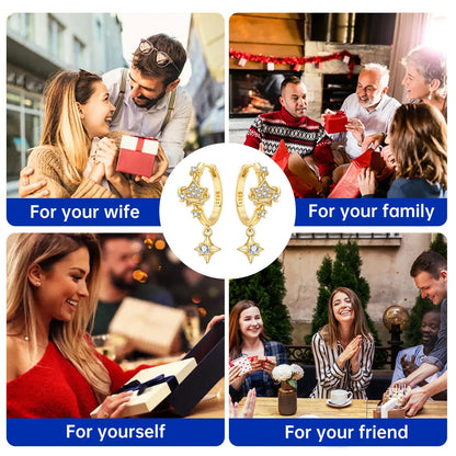 Original 925 Sterling Silver Planet Starlight Earrings Fashion 18K Gold Hoop Earring for Women Piercing Jewelry Aretes Gifts