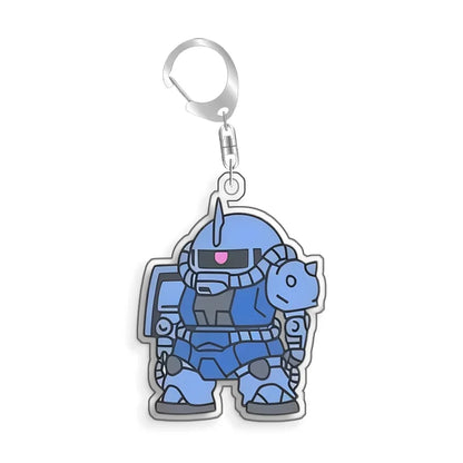 Keychain for Gundam MS-06S Zaku Ll White Cabin Backpack Pendant Anime Game Fans Gift Recycled Acrylic Decoration Rare Card Toy