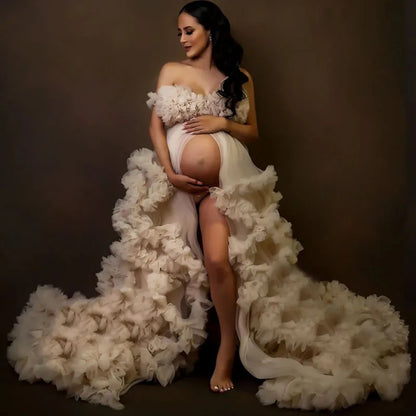 Sexy Maternity Gowns Photoshoot  Ruffles baby shower платье для беременных فساتين حوامل vestidos para embarazadas photoshoot