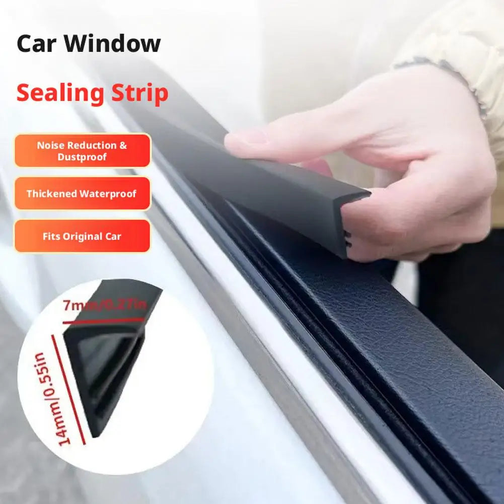 Car Window Sealing Strip with Adhesive Backing Width Noise Water Proof Detachable Edge Door Frame Weatherproofing Universal Fit