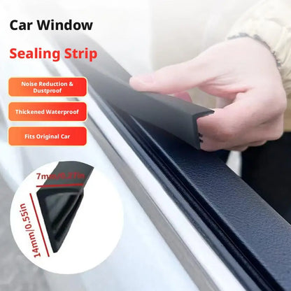 Car Window Sealing Strip with Adhesive Backing Width Noise Water Proof Detachable Edge Door Frame Weatherproofing Universal Fit