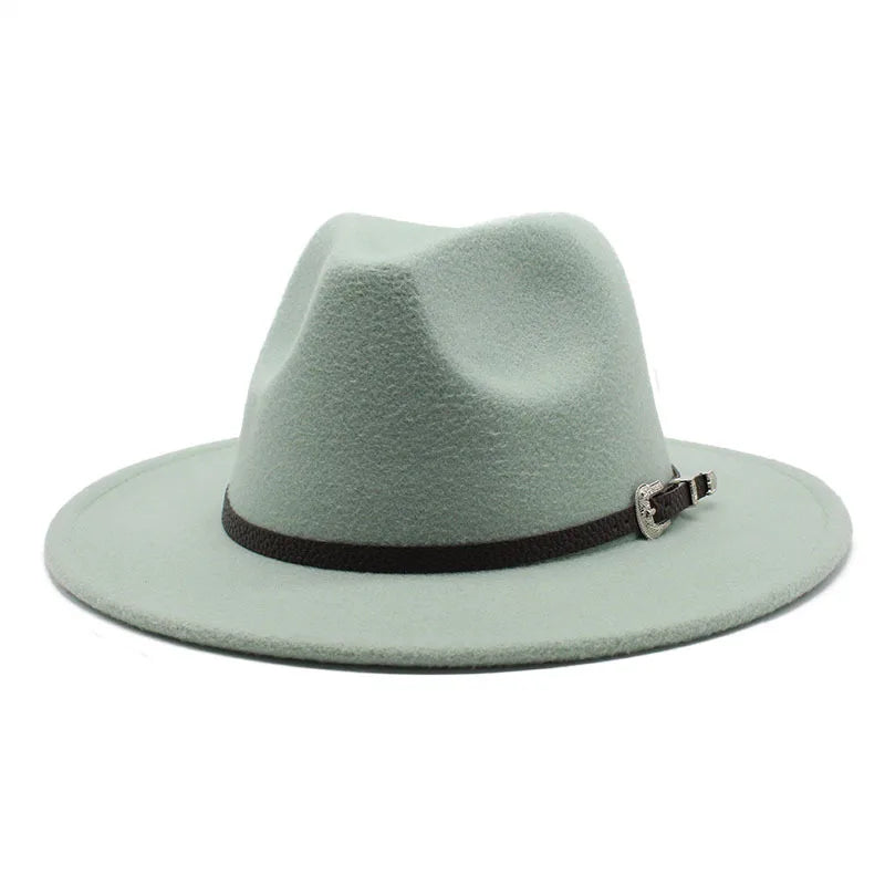 British Style Felt Jazz Fedora Hat 59-61CM Size Panama Trilby Hats for Women Men Gentleman Wedding Party Hat