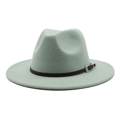 British Style Felt Jazz Fedora Hat 59-61CM Size Panama Trilby Hats for Women Men Gentleman Wedding Party Hat