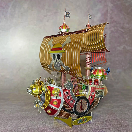 2024 New Anime ONE PIECE luffy Thousand Sunny Going Merry Manual 3D stereo DIY metal puzzle model Ornaments fans kids gifts