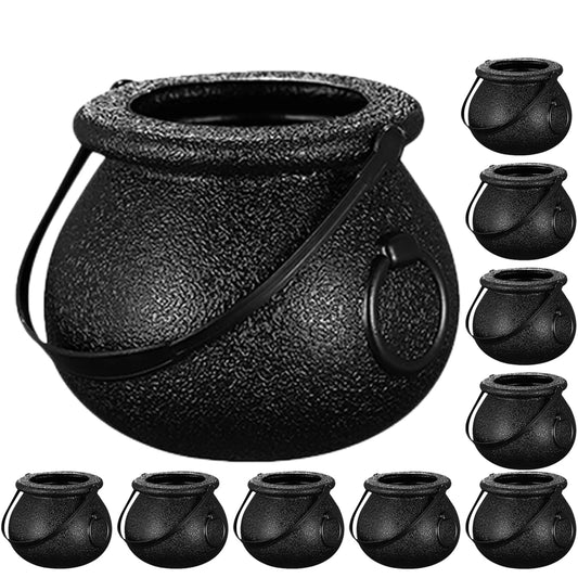 12pcs Candy Jars Kettle Halloween Decoration Candy Cauldron Black Witch Cauldron Halloween Witch Candy Kettles 2023 Halloween