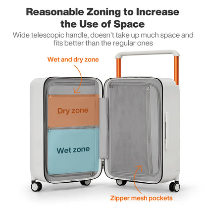 Mixi Large-Capacity Suitcase Trolley Case 26inch Checked in Hardside Rolling Wheels Luggage Wide Handle Travel Suitcases M9276DH