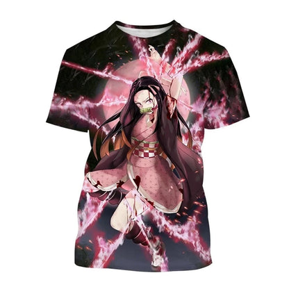 Summer Fashion Anime Demon Slayer 3D Printed T-shirt Neutral Harajuku Style Cool Anime T-shirt