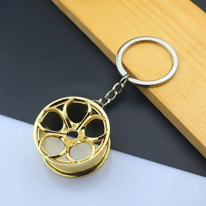 Metal Mini Car Auto Creative Wheel Keychain Parts Auto Enthusiast  Accessories KeyKeyring Ring Chain for Men Woman Lover Gift