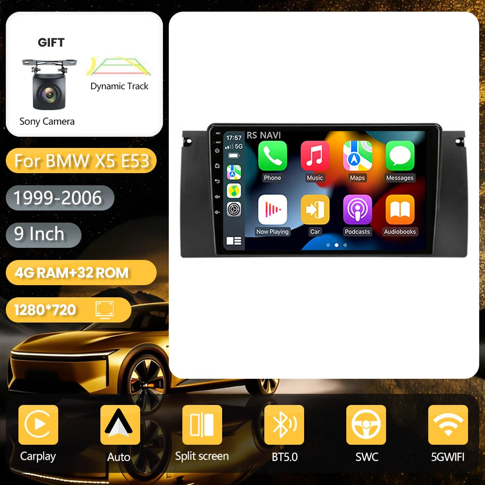 Android 16 Carplay Auto 2K Screen Car Radio Multimedia Player For BMW M5 E39 1995-2006 E53 X5 M5 2din Autoradio Stereo Head Unit