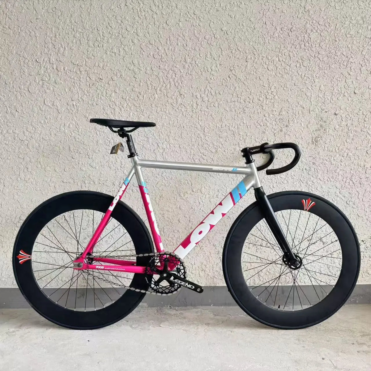 LOW Fixie Bicycle Aluminum Alloy Frame And Front Fork Fixie Bike Fixed Gear Bike 49T Spider Chianwheel 70mm Aluminum Alloy Rim
