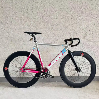 LOW Fixie Bicycle Aluminum Alloy Frame And Front Fork Fixie Bike Fixed Gear Bike 49T Spider Chianwheel 70mm Aluminum Alloy Rim