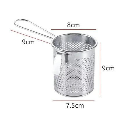 304 Stainless Steel Hot Pot Strainer Boiling Pig Vermicelli Brain Strainer with Sieve Hook Scooping and Boiling Noodles Funnel