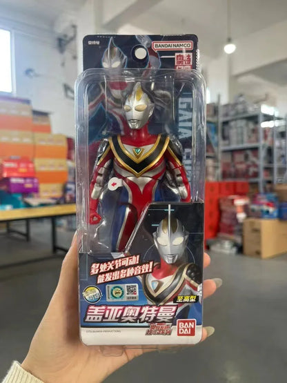 Bandai Original Genuine 17.5cm Vocal Ultraman Series Model Ornaments Movable Figure Model Collection Holiday Gifts Hot