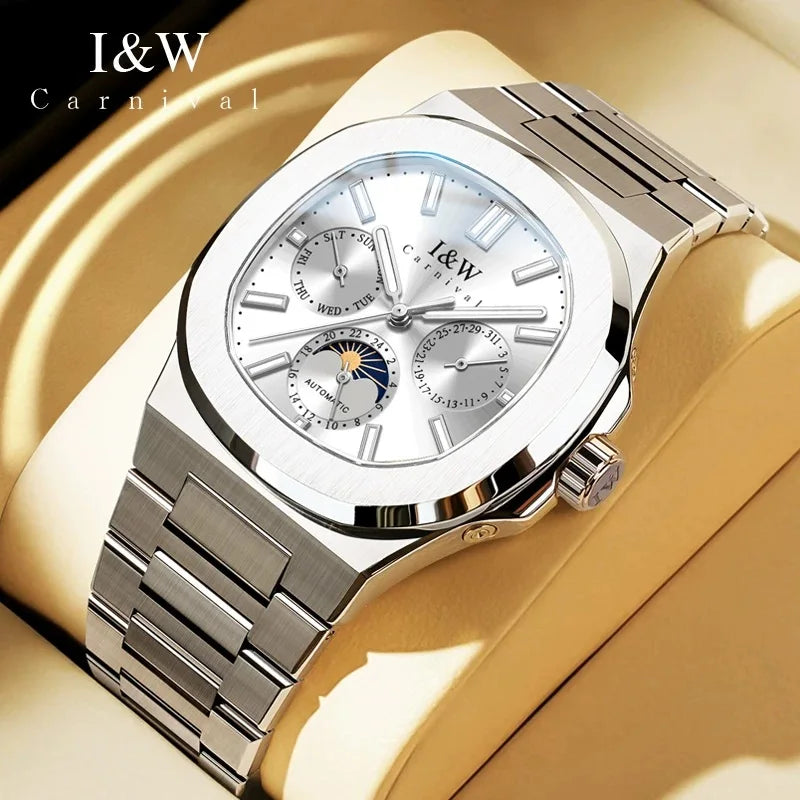 Carnival Original Brand Luxury Watches for Men Fashion Waterproof Business Calendar Automatic Mechanical Wristwatch Reloj Hombre