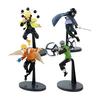 1-4pcs 19cm Naruto Anime Figure Uzumaki Naruto Kakashi Uchiha Sasuke Cartoon Action Figurine PVC Collectible Model Toy