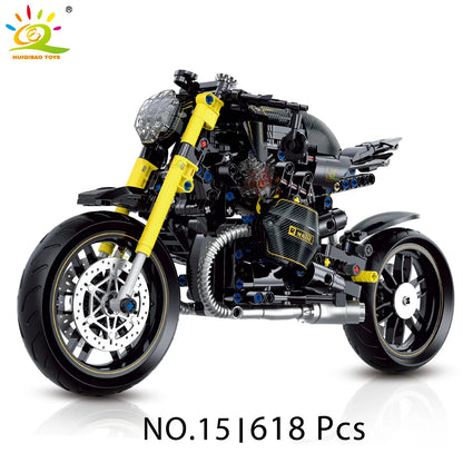 HUIQIBAO High-tech Classic Motorbike Building Model Blocks Moto City Racer Bricks Toy for Kids Boy Children Adult MOC Car Set