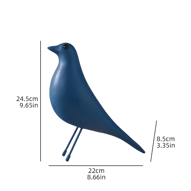 Nordic Style Bird Resin Statue, Modern Minimalist Sculpture Decorative Ornament for Bedroom Living Room Study Office