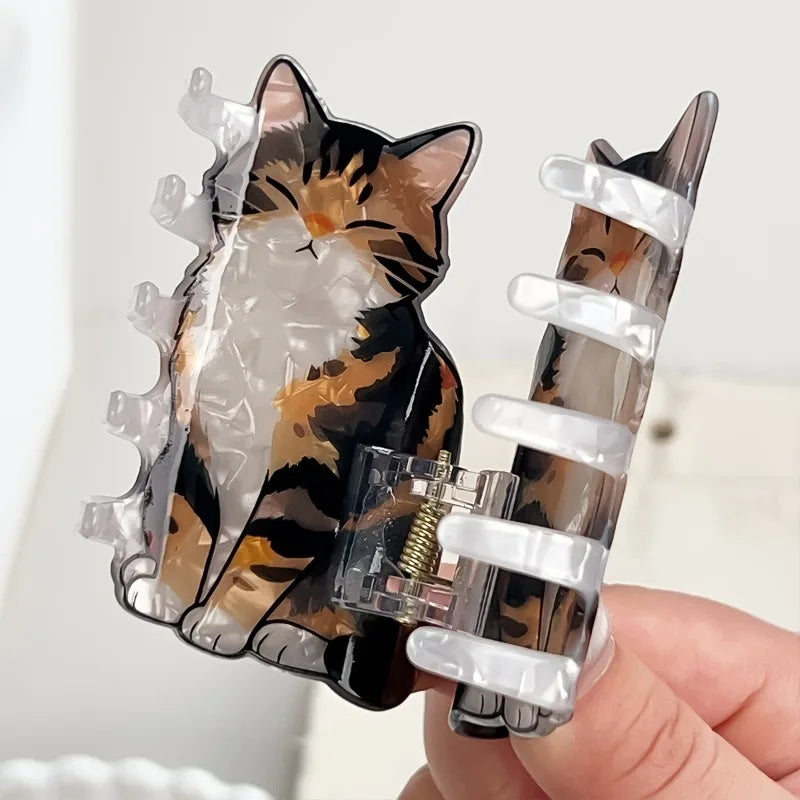 1PCS Versatile Cat Scratch Clip Acrylic Printed Scratch Clip Cute Cat Hair Accessory Suitable for Daily Use Festivals Cat Lovers