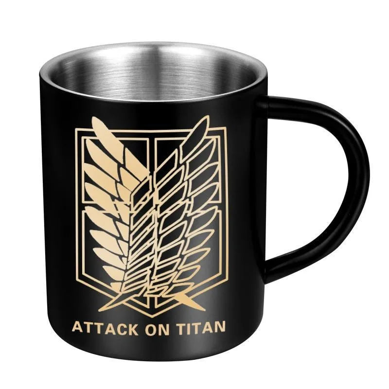 New Attack on Titan anime peripherals 304 stainless steel mug two-dimensional creative cartoon wings of freedom water cup gift