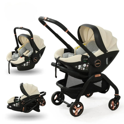 3-in-1 Baby Stroller, Baby Safety Seat, Newborn Sleeping Basket, Portable with 5 Color Choices Suitable for Ages 0-3
