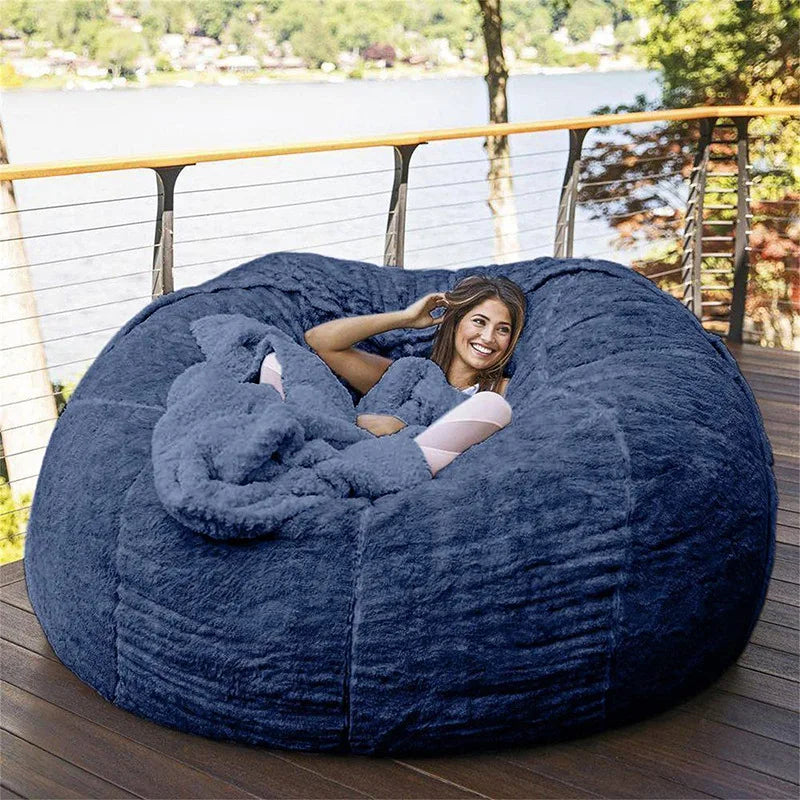 Sofa Bean Bag Flexible Bean Bag Cover Anti-fading Indoor Oversized Bean Bag Chair Cover  Dust-proof