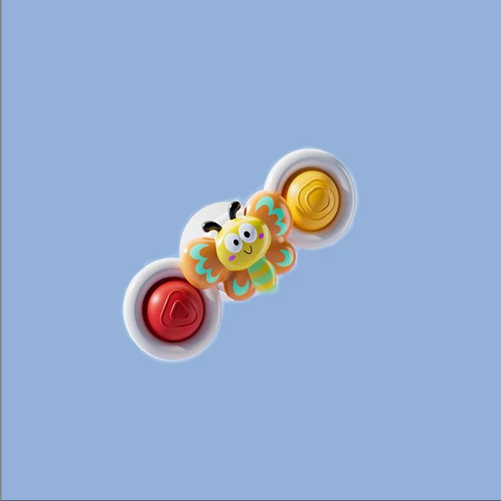 Suction Cup Spinning Cartoon Animal、Insects Spinner Toys Baby High Chair Window Gyro Stress Reliever Kids Bath Toys Gift