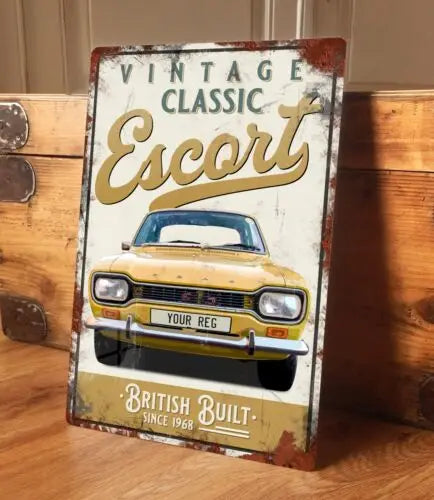 Personalised Escort 1 Metal Garage Sign Vintage Classic Car 200x305mm