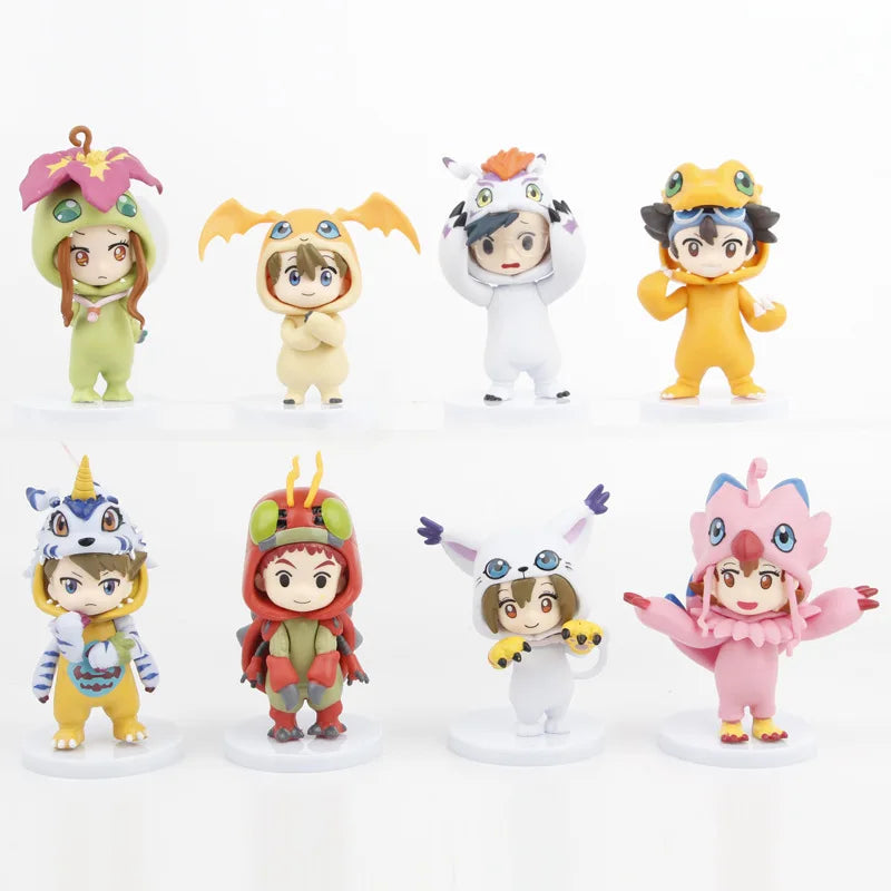 8pcs/set  Digital Monster Digimon Characters Taichi Matt Ishida Sora Cosplay Agumon Gabumon Action Figure Anime Figure Model Toy