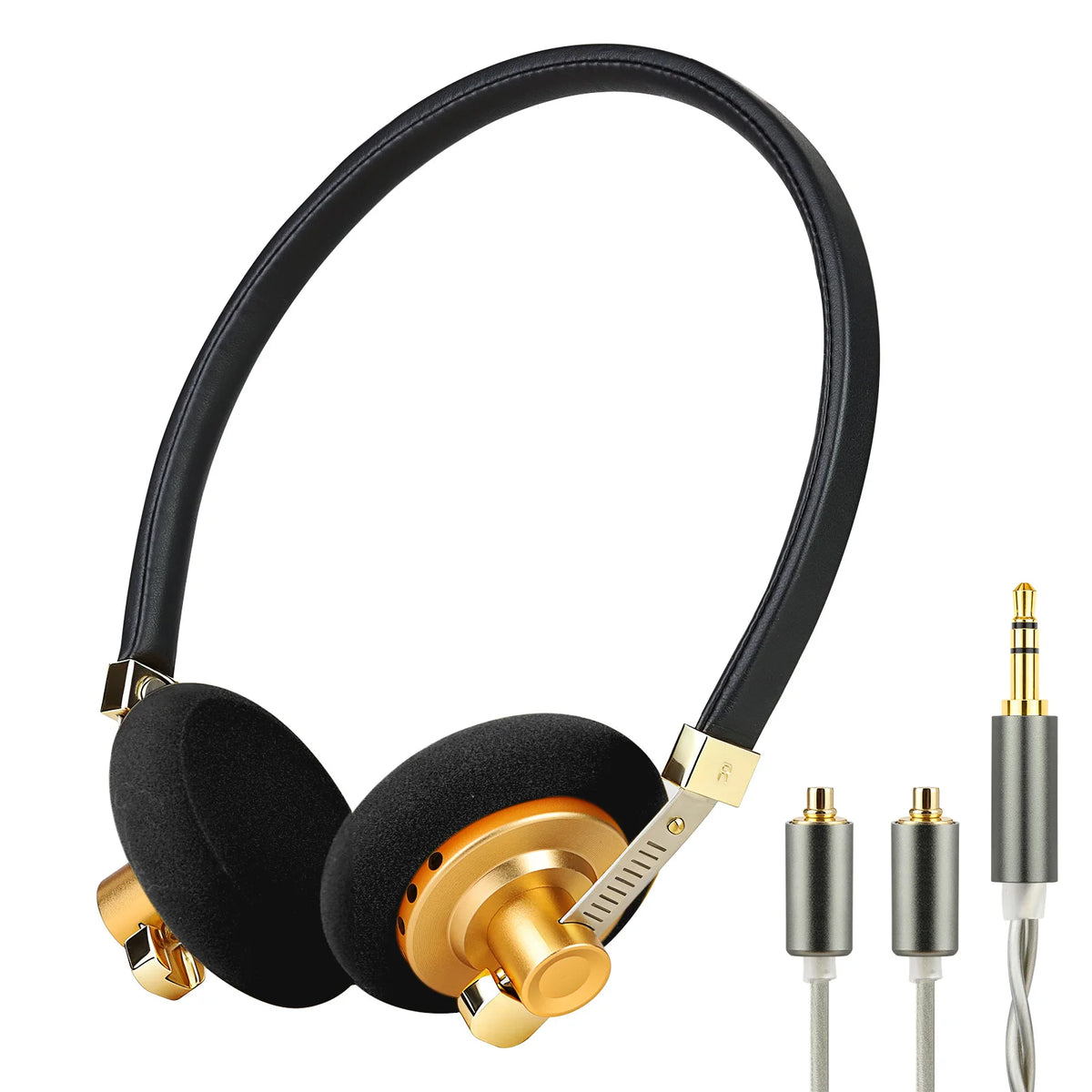 Hellodigi G40 Retro Headphone 40mm Drive Unit Open-ear Stereo Headset with MMCX Detachable Cable Stainless Adjustable Headband