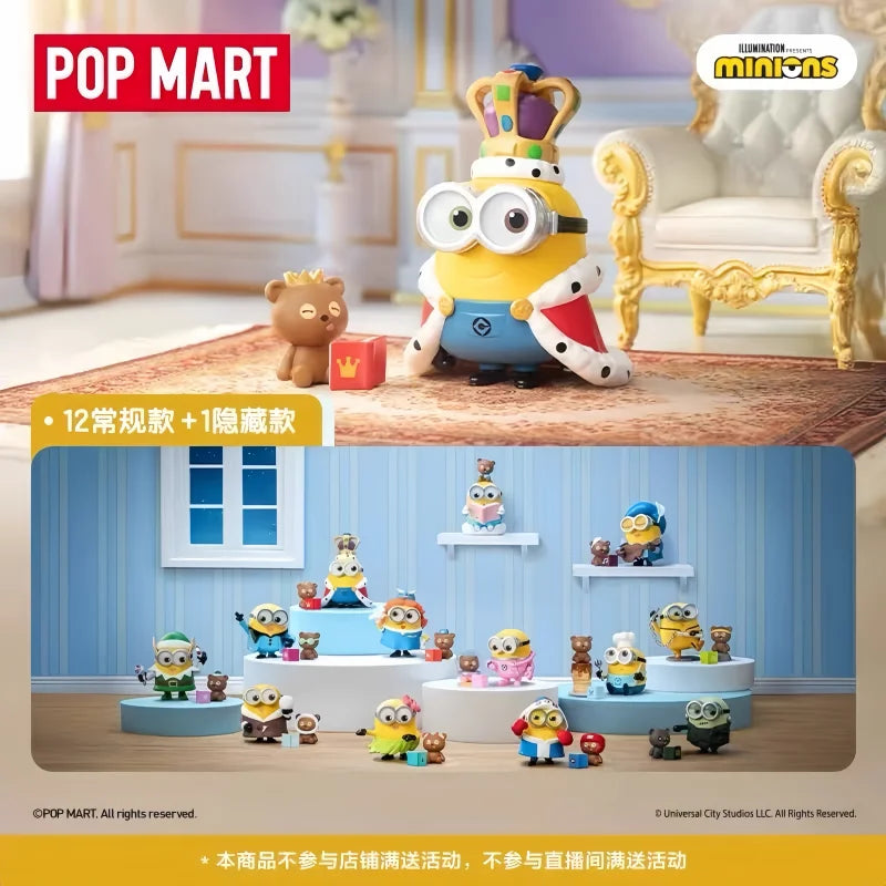 Hot Original POP MART Minions Bedtime Stories By Bob And Tim Series Blind Box Anime Figure Mystery Box Desktop Toy Surprise Gift