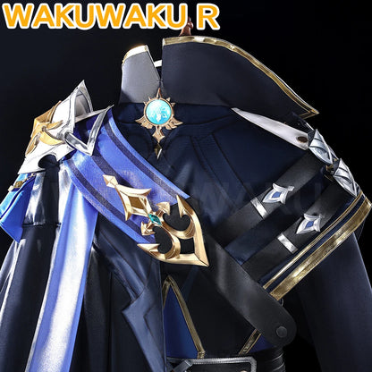【Ready For Ship】Lohen Cosplay Costume Game Genshin Impact【S-2XL】WakuWaku-R Men Lohen Halloween Knights of Favonius Wig Plus Size