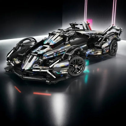 600pcs Cool Sports Car Building Blocks, Stylish, Sleek Black Racing Car. Challenging to assemble! The perfect Christmas gift.