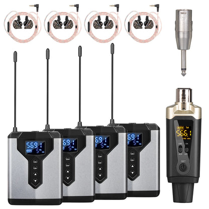 Stereo UHF in-ear monitoring wireless system DT1/2/4 transmitter and receiver of live music stage performance studio