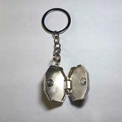 Sparkle Gem Keychain Multi-Faceted Green/Yellow Crystal Bling Metal Rim Sparkle Unique Anti-Loss Design for Keys Bags Purse Gift