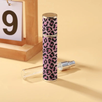 10ml Mini Perfume Bottle PU Leather Essential Oil Alcohol Spray Rotating Bottle Refillable Spray Atomizer Bottle