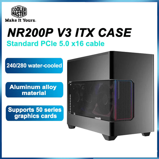 Cooler Master NR200P V3 Desktop ITX Case Aluminum Alloy Portable Mini Computer Case Support 280 Water-Cooled With PCIe 5.0 Cable