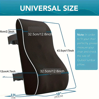 Ergonomic Memory Foam Lumbar Support Back Cushion
