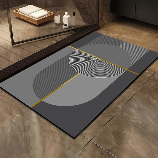 1 Elegant Style Diatomaceous Earth Material Machine Washable Rectangular Bathroom Mat, Absorbent Pad, and Entrance Door Mat