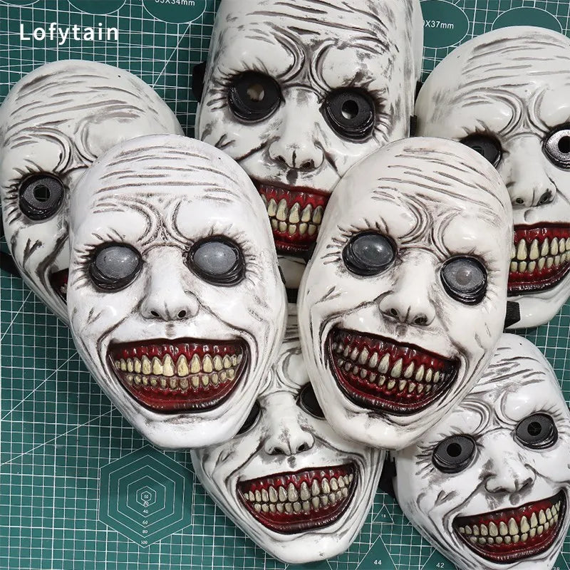 Horror The Exorcist Smiling Face Demon Mask Cosplay Evil Creepy Ghost ...