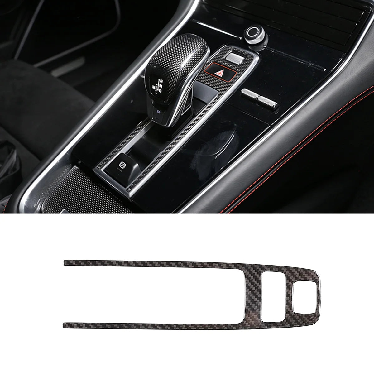 For Porsche Panamera 971 2017-2021 For Cayenne 2018-2023 Real Carbon Fiber Car Center P Button Part Cover Trim Car Accessories
