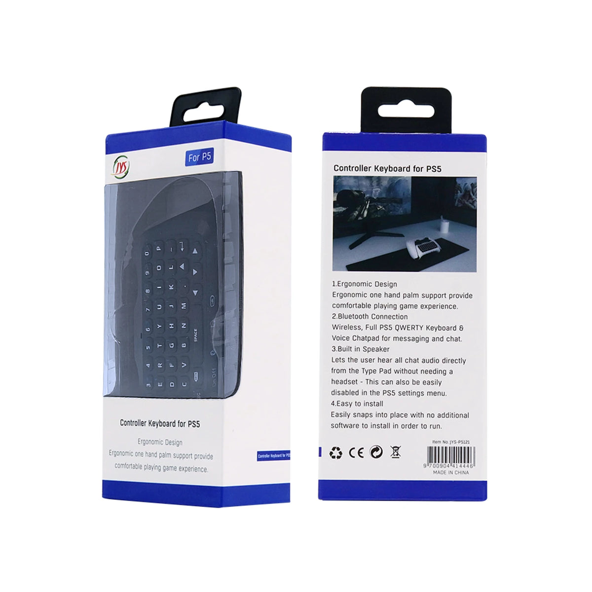 JYS-P5121 Wireless Bluetooth External Keyboard for PS5 Controllers – Built-in Speaker for Voice Chat & Text Input