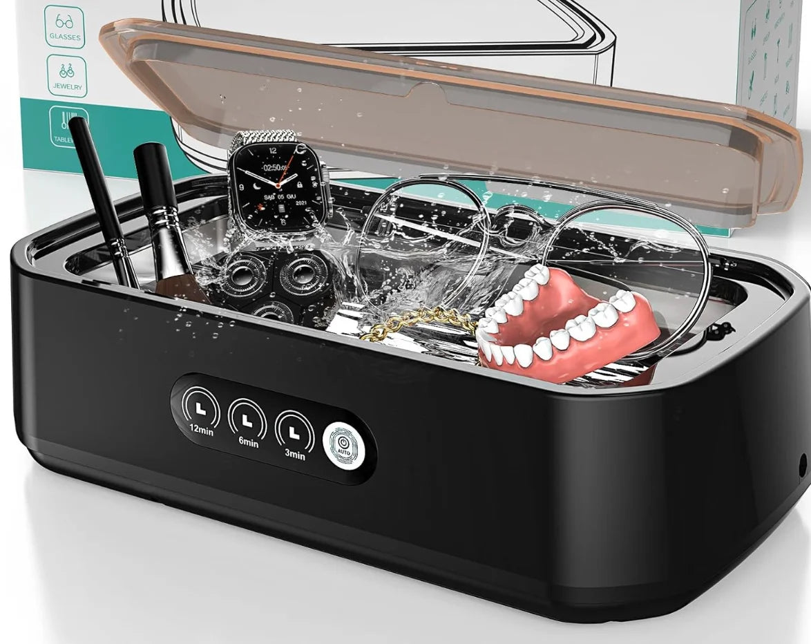 Ultrasonic Cleaner Machine Eyeglass 650ml Mini High-frequency Vibration Cleaning For Glasses Jewelry Denture Pacifier