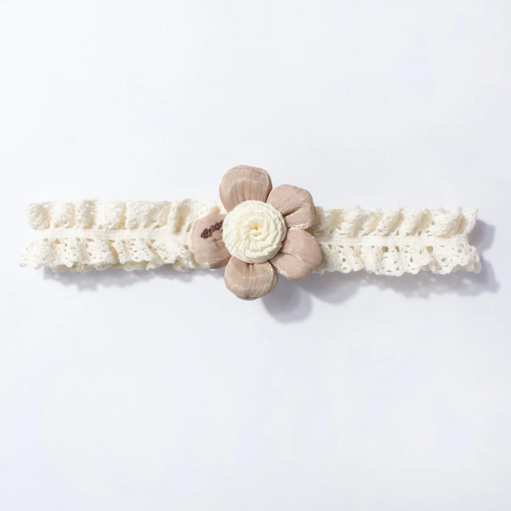 New Baby Hair Accessories Cute Flower Lace Elastic Headband for Infants Children's Fontanelle Protection
