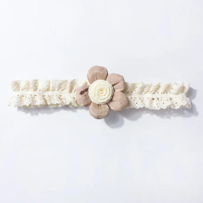 New Baby Hair Accessories Cute Flower Lace Elastic Headband for Infants Children's Fontanelle Protection