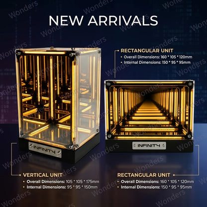 Hypercube LED Box Geek DIY Wireless Table Light Figure Display Case Infinity Mirror 4D Box Abyss Tunnel Ornament